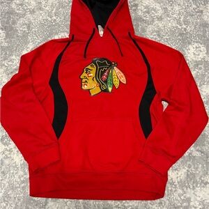 Chicago Blackhawks NHL Red Black Hoodie Men's Size M NHL Official Licensed